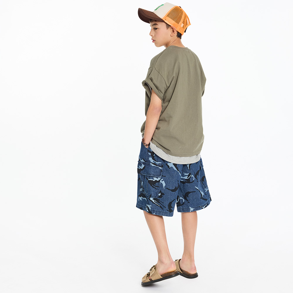 バックスカーゴデニムハーフパンツ（9号～23号）
