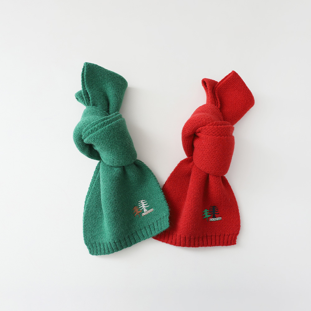 ミニツリー刺繍マフラー